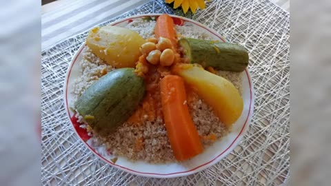 Barley couscous recipe and preparation method with red broth