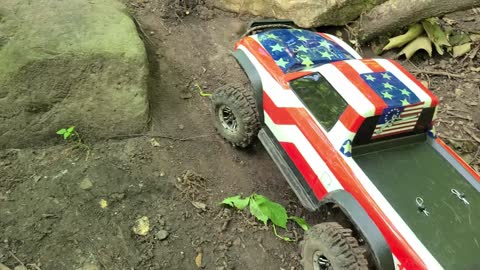 TRX-4 Sport taking on steep hill, roots, and rocks like nothing- RC4wd MUD SLINGER XL 1.9" TIRES