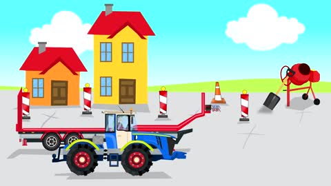 Farm work - Combine Harvester and Tractor They work hard | Fairy tale about Farmers for Kids