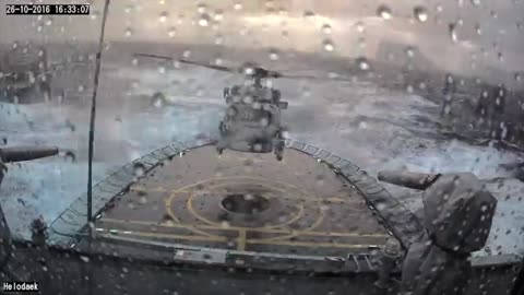 Exciting Landing Struggle On Ship In Helicopter Pilot