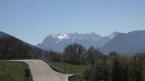 France Isere Alta Alpi View Of Ridge And Road Zoom In