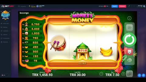 Playing Monkey Money TRX Slots Machine On Bet Fury