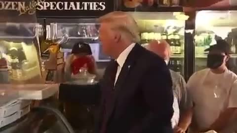 President Trump stops to pick up a pizza