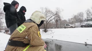 Soggy Pooch Rescued in Russia