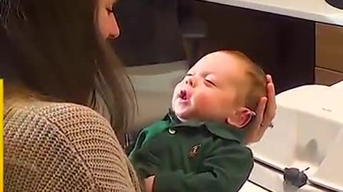 Baby Hears His Parents' Voices For The First Time