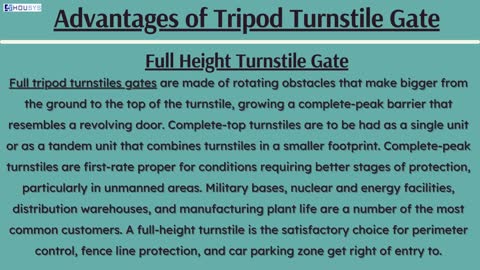 Advantages of full height turnstile gate