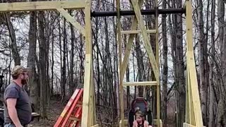 Creative Father Crafts Fun Wheel for Toddler