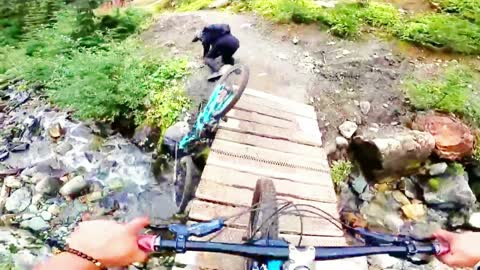 BEST MTB FAIL| Mountain Biking Ride on a Wooden Feature. BIking FAIL