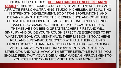 Best Hitt and Cardio Fitness in Earl's Court