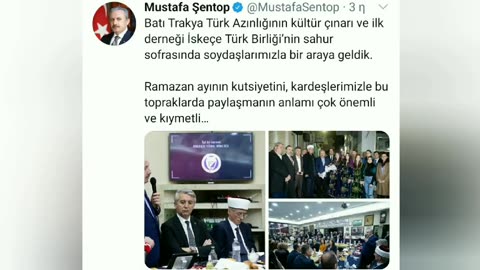 Την Μ. Παρασκευή επισκέφθηκε την Ξάνθη....ο Πρόεδρος της Τουρκικής Εθνοσυνέλευσης... Μουσταφά Σεντόπ