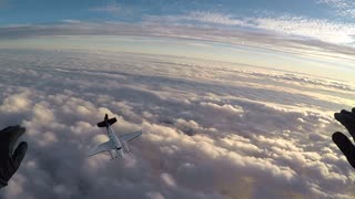 Airplane Stalls as Skydivers Start Their Jump