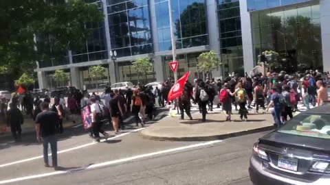 Aug 4 2018 portland 01.6 Antifa headed to the Patriot Prayer Rally despite Police warning