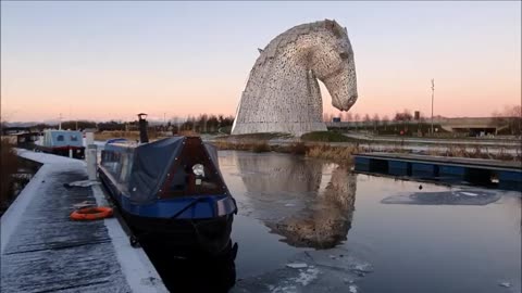 Dog rescued from the Forth and Clyde canal at The Kelpies