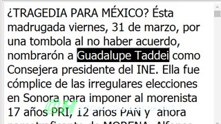 TRAGEDIA PARA MÉXICO: Guadalupe Taddei de MORENA como presidente del INE