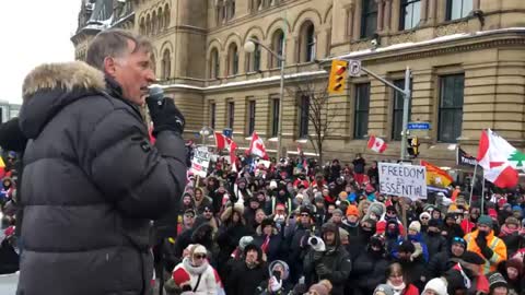 Maxime Bernier speaks to thousands at Freedom Convoy 2022 in Ottawa February 6 2022