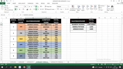 Easy Way To Averageif function in Excel