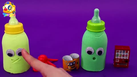Colour full babies toys milk bottles fruit party