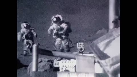 Astronauts falling on the Moon