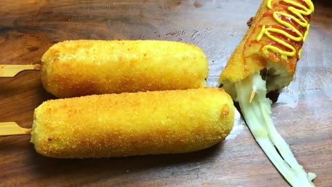 Potato cheese corn dog recipe ! Korean cuisine | korean hot dog ! Corn dogs / potato recipes,