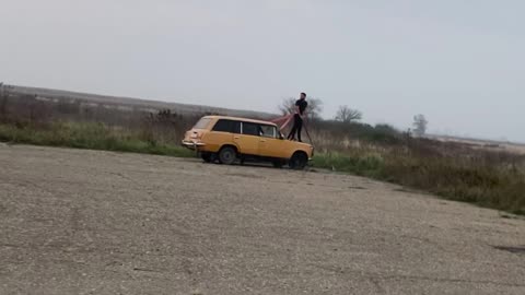Outrageous Soviet Era Car Jump