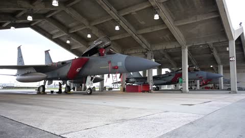 18th Aircraft Maintenance Squadron Perform Maintenance on F-15C Eagles