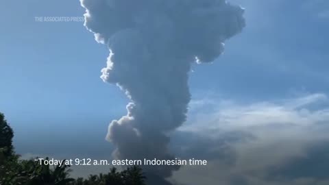 Thick ash and dark clouds spews into sky after Indonesia's Mount Ibu eruption