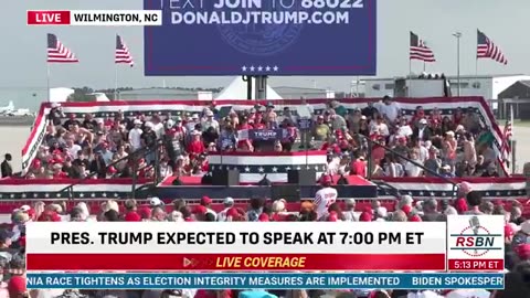 HUGE crowd rallies support for President Trump in Wilmington, North Carolina