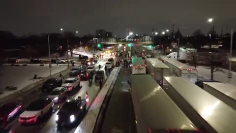 Truckers Block Key Transport Bridge Between Canada-US