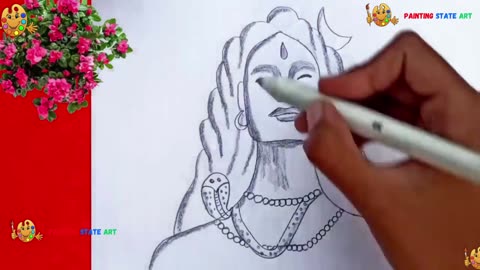 Drawing or Sketch of Lord Shiva Outline Vector Illustration. Design Element  of Shiv Text Mahadev, Trishul and Three Tilak Stock Vector - Illustration  of religion, mahashivratri: 174870096