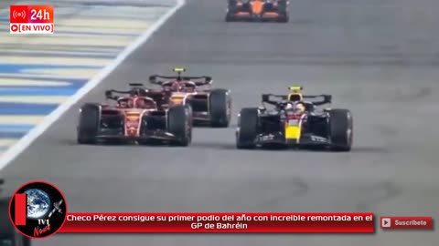 Checo Pérez consigue su primer podio del año con increíble remontada en el GP de Bahréin