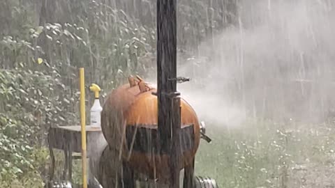 Smoking in the rain