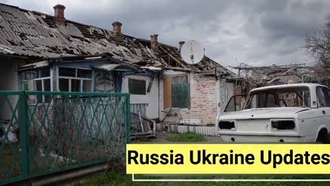 Damage in Tokmak, a Russian-controlled city near the Zaporizhia front, after a bombing