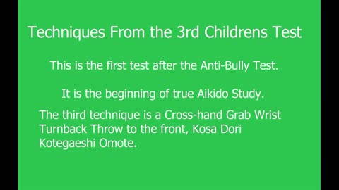 3rd Test techniques #3 Kosa dori Kotegaeshi Omote