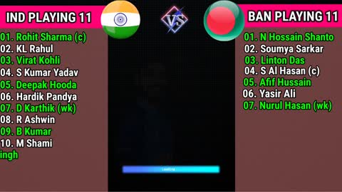 India vs Bangladesh Playing 11 Comparison T20 World Cup 2022 IND vs BAN 35th Match Playing 11(1)