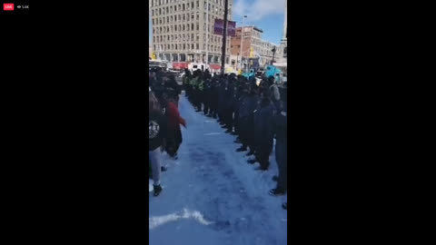 Trudeau's brownshirts prepare to arrest peaceful protesters against medical dictatorship (video from 02/18/2022)