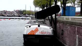 Self-driving "Roboats" tested on Amsterdam's canals