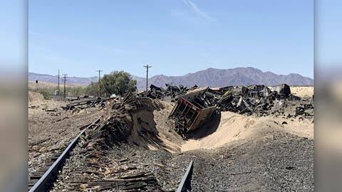 55 freight train cars derail in Mojave National Preserve