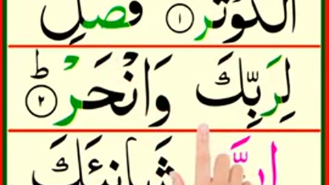 Surah kausar Full #shortvideos ||Learn Sura Al Kausar || Learn Quran
