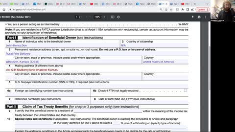 How to fill out the W-8BEN form