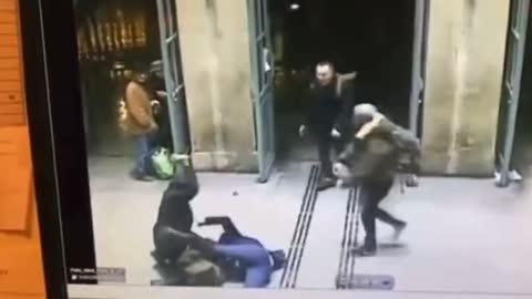 Footage as 6 stabbed in Paris train station, attacker was shot by police