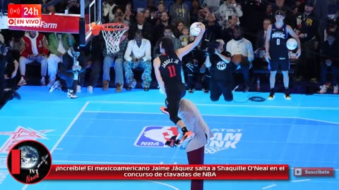 ¡Increíble! El mexicano Jaime Jáquez salta a Shaquille O'Neal en el concurso de clavadas de NBA