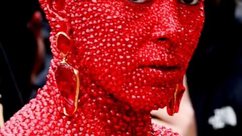 Doja Cat's Red Crystal-Covered Look at Schiaparelli's Paris Fashion Week is a Fashion Sensation