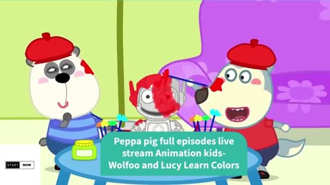 Peppa pig full episodes live stream Animation kids- Wolfoo and Lucy Learn Colors