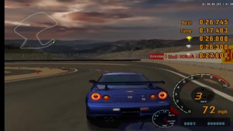 Gran Turismo 3 - License Test A-2 Gameplay(AetherSX2 HD)