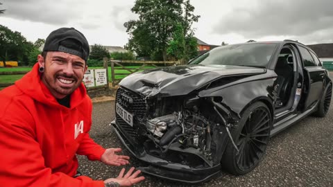 I BOUGHT A WRECKED AUDI RS6 THEN REBUILT IT IN 24 HOURS
