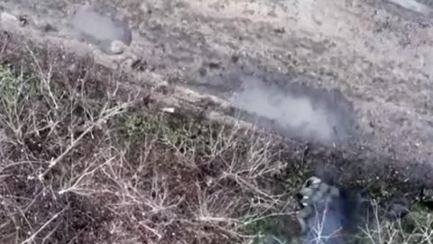 Work of Ukrainian quadcopters attacking Russian forces in Bakhmut.