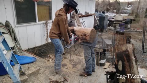 Graham Family Farm: Firewood Cutting with Oregon AC Chainsaw