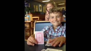Dad and daughter fool brother with magic card trick
