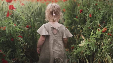 Little girl at Poppy farm