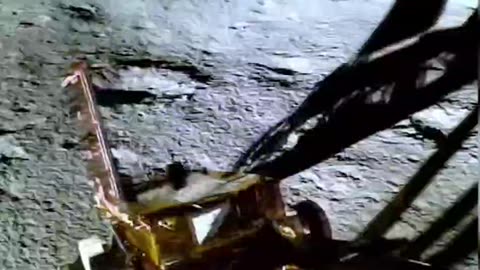 India's Chandrayaan-3 rover coming out on moon surface from lander.....